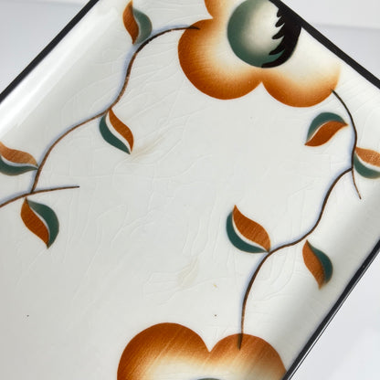 Plat à cake motif fleurs, Max Roesler , Allemagne, 1930/1940