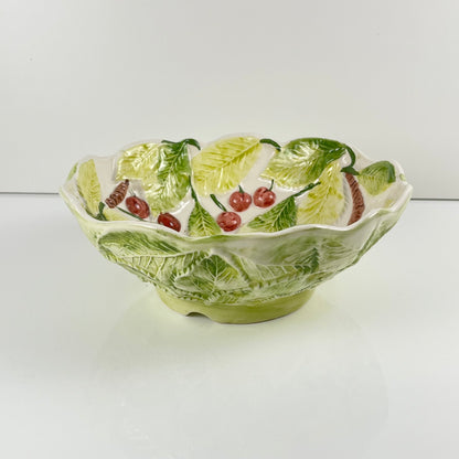 Passoire barbotine motif cerise, 1980/90
