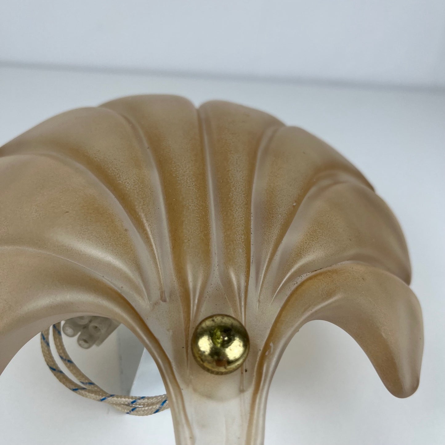 Pair of vintage shell wall lights in glass paste, Art Deco style