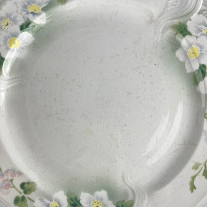 Plat rond Art nouveau KG Lunéville, modele "Pommier", 1900-1930