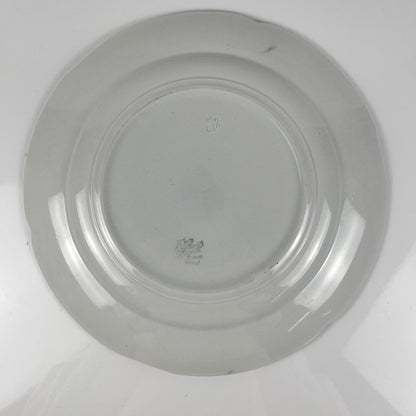 Plat rond Art nouveau KG Lunéville, modele "Pommier", 1900-1930