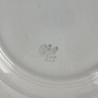 Plat rond Art nouveau KG Lunéville, modele "Pommier", 1900-1930