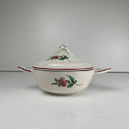 Rare Bol avec oreille et couvercle KG Luneville – modèle Réverbère