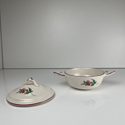 Rare Bol avec oreille et couvercle KG Luneville – modèle Réverbère