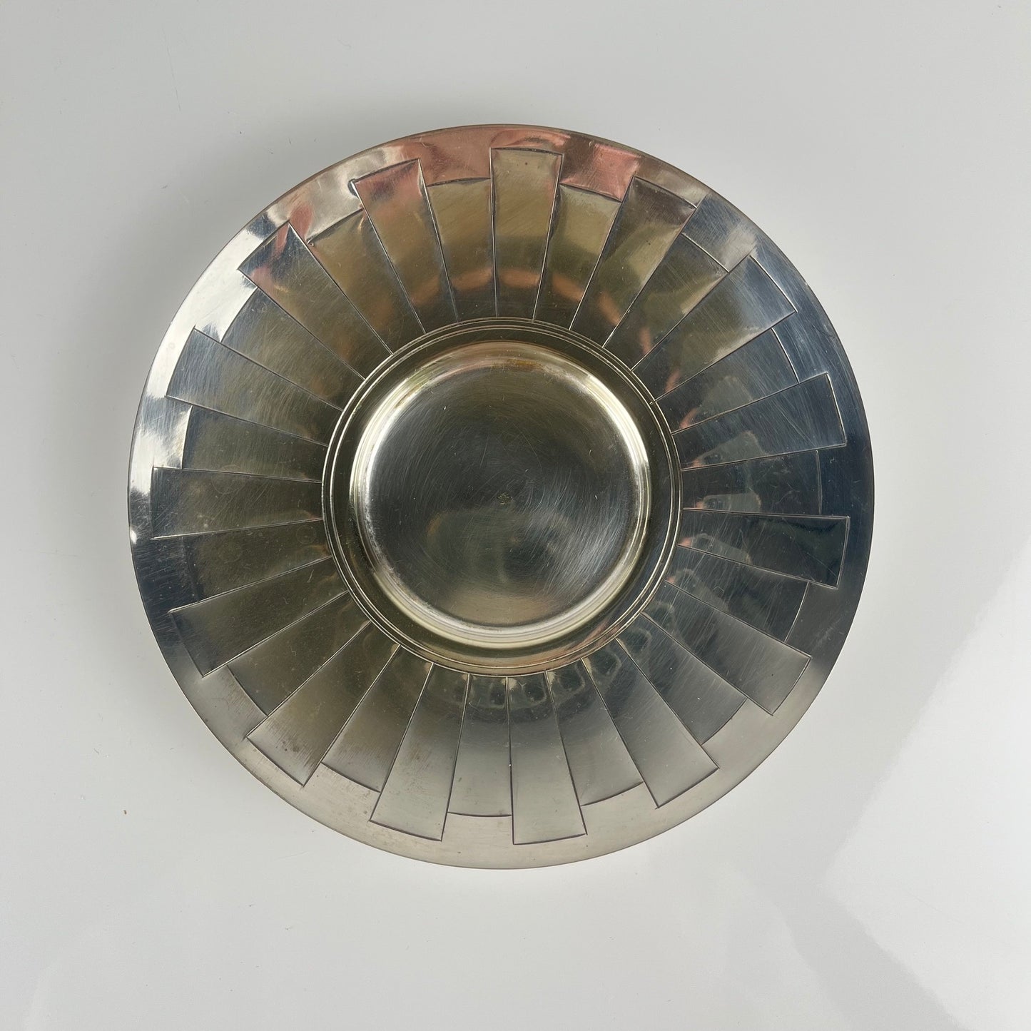 Art Deco silver-plated cup and saucer set, Corbière & Vuillermoz (attributed), France, circa 1920/30s.