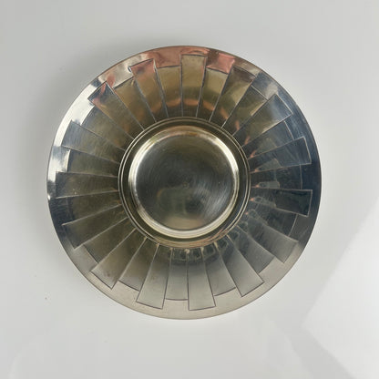 Art Deco silver-plated cup and saucer set, Corbière & Vuillermoz (attributed), France, circa 1920/30s.