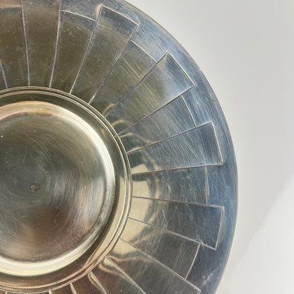 Art Deco silver-plated cup and saucer set, Corbière & Vuillermoz (attributed), France, circa 1920/30s.