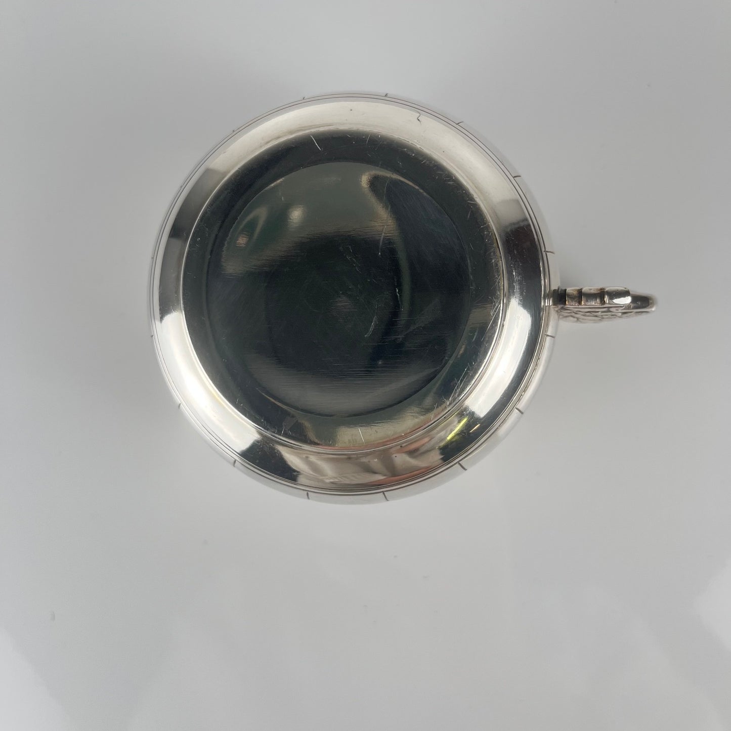 Art Deco silver-plated cup and saucer set, Corbière & Vuillermoz (attributed), France, circa 1920/30s.