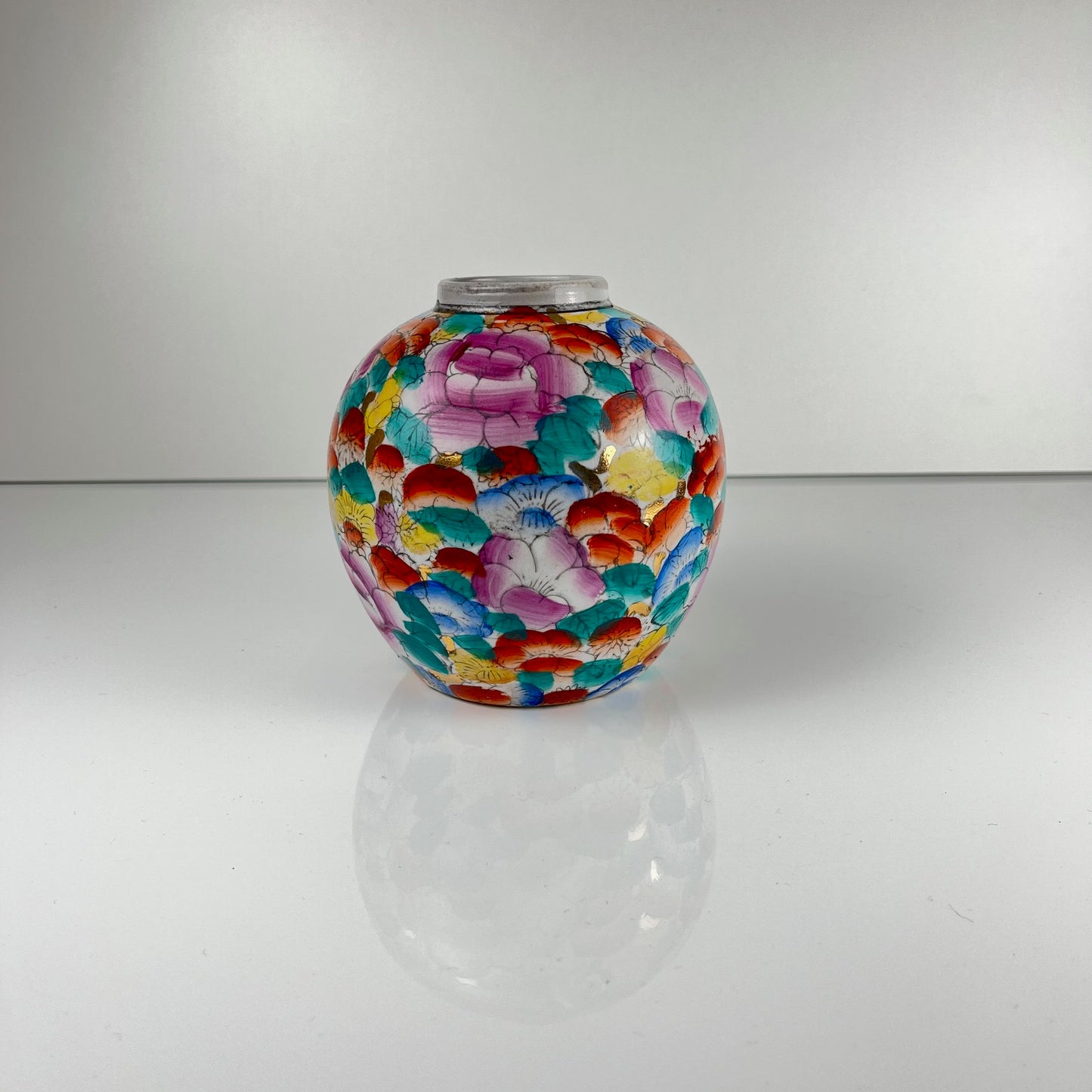 Vase chinois vintage en porcelaine émaillée, 1950/70