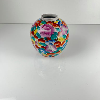 Vase chinois vintage en porcelaine émaillée, 1950/70