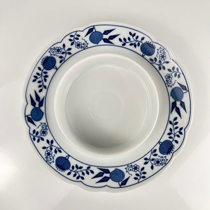Grand Beurrier rond Hutschenreuther oignon bleu porcelaine Allemagne vintage rare