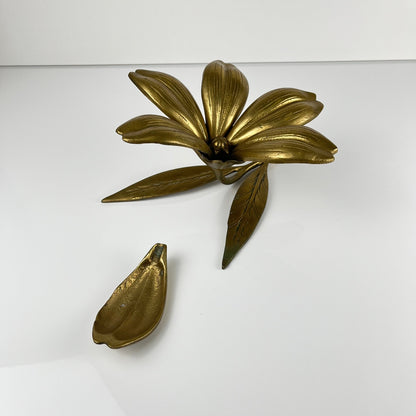 Grand Cendrier Fleur en Laiton, 1970
