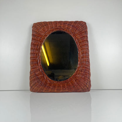 Petit Miroir en osier tressé, 1960