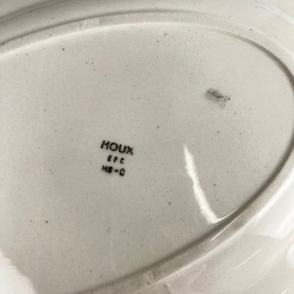 Grand plat ovale "houx" terre de fer
