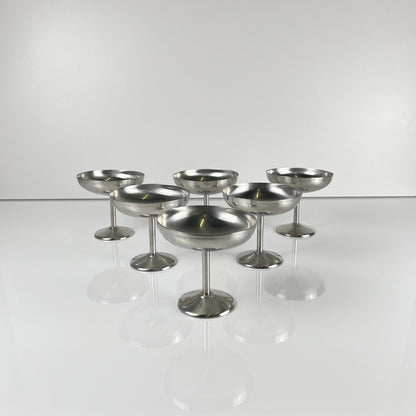 Set de 6 coupe à glace / champagne en inox, Guy Degrenne