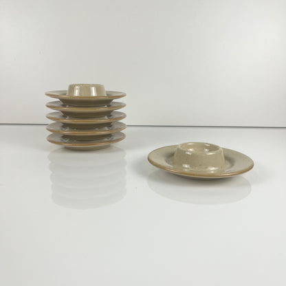 Set de 6 coquetiers en céramique moucheté beige