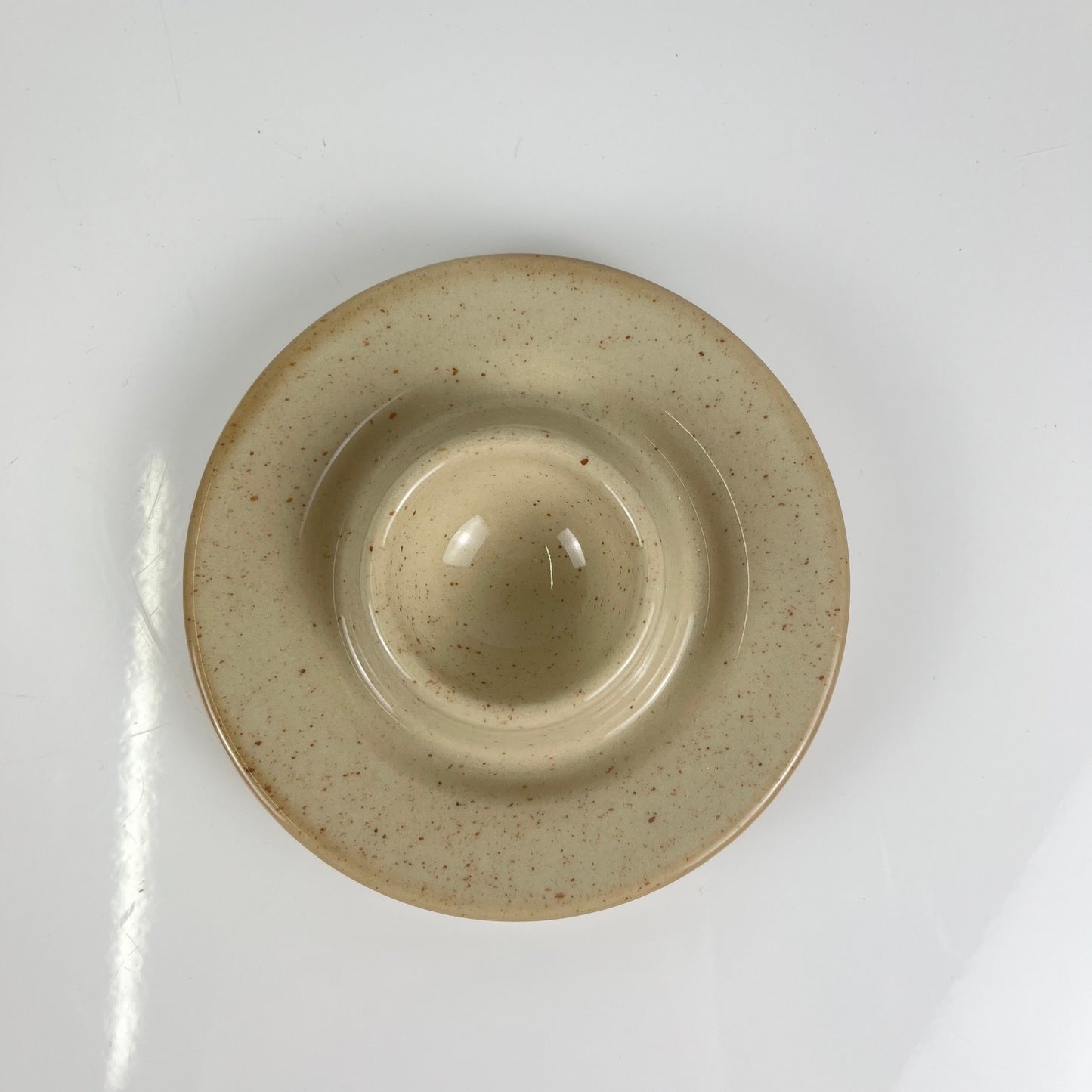 Set de 6 coquetiers en céramique moucheté beige