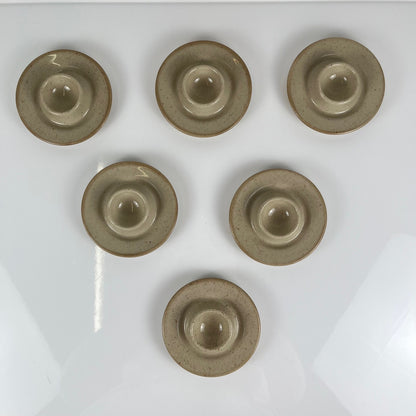 Set de 6 coquetiers en céramique moucheté beige
