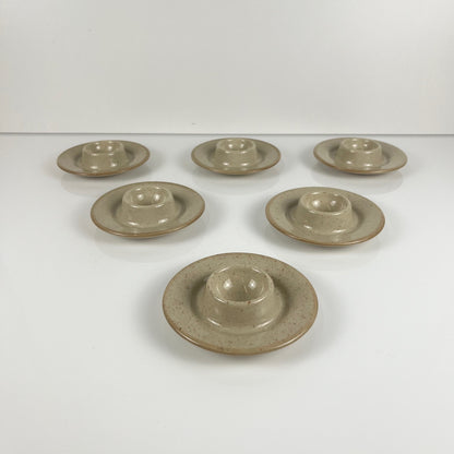 Set de 6 coquetiers en céramique moucheté beige