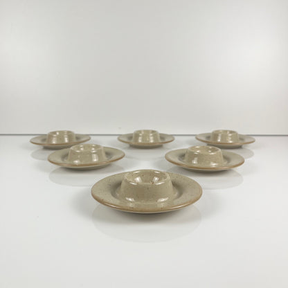 Set de 6 coquetiers en céramique moucheté beige