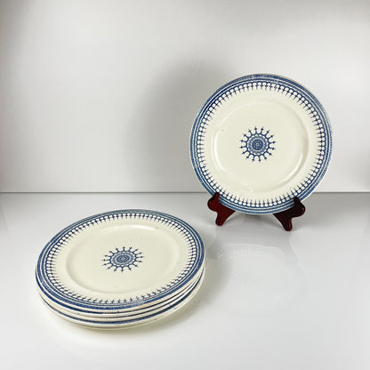 Set of 6 flat plates, Terre de fer model "Alhambra", late 19th century.