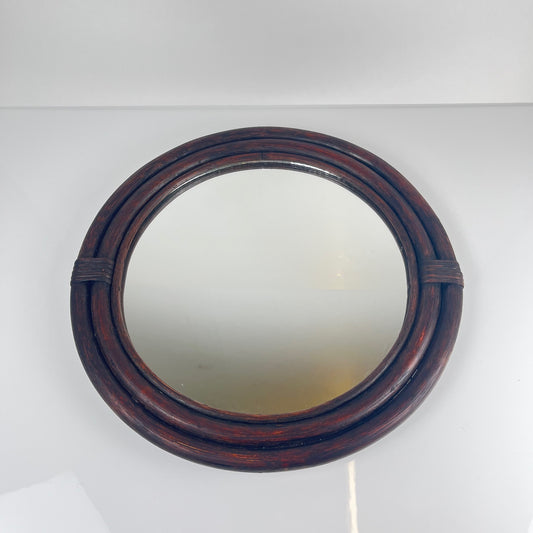 Miroir rond en rotin, 1970