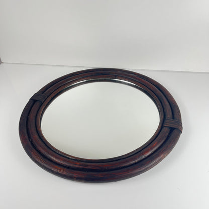 Round rattan mirror, 1970