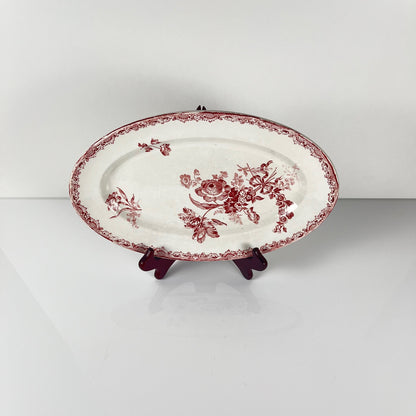 Oval dish "Fontange" Sarreguemines, red