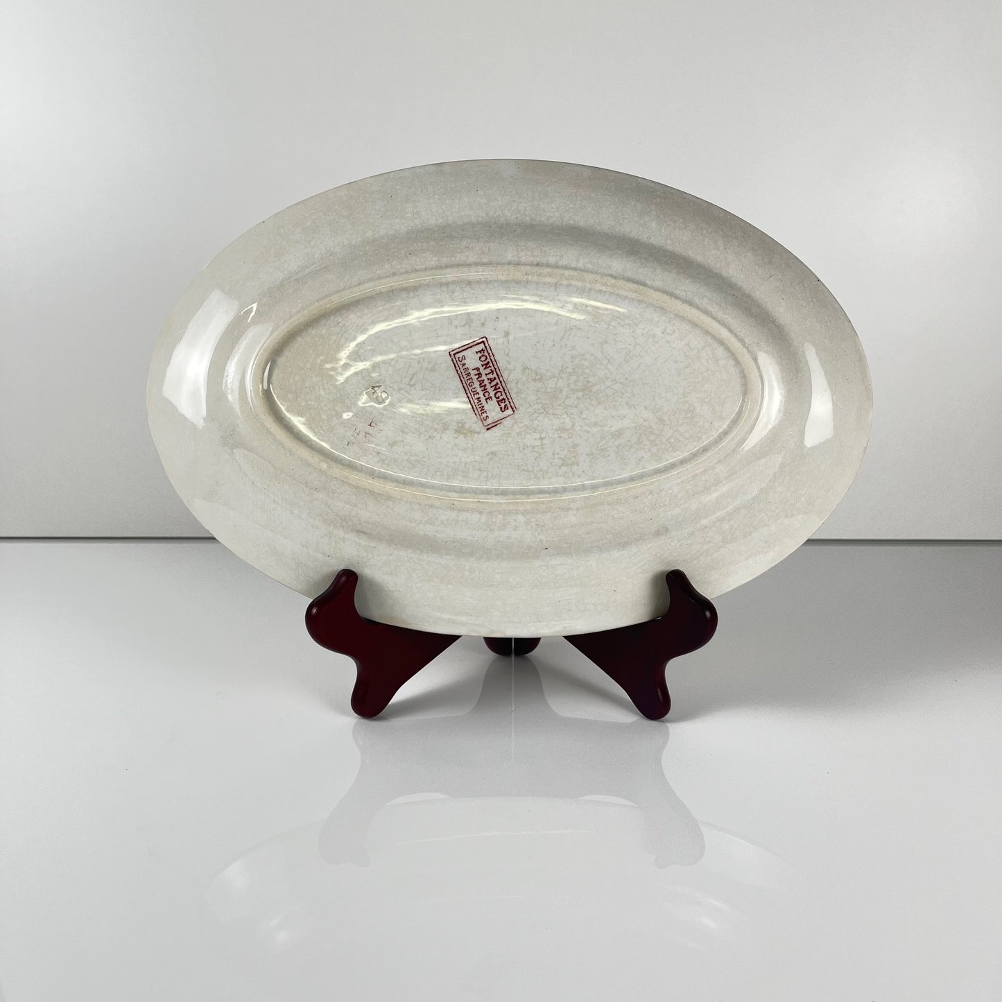Oval dish "Fontange" Sarreguemines, red