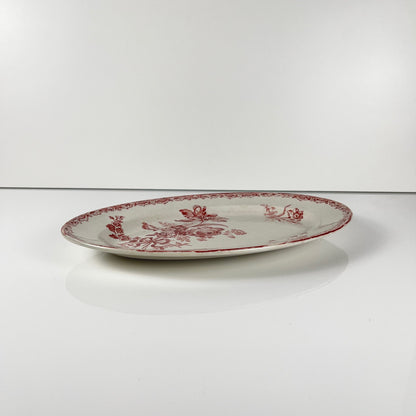 Oval dish "Fontange" Sarreguemines, red