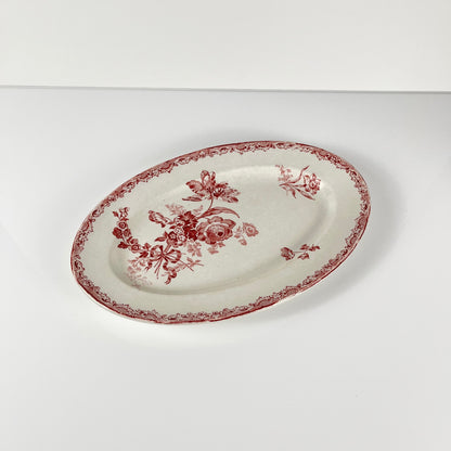 Oval dish "Fontange" Sarreguemines, red