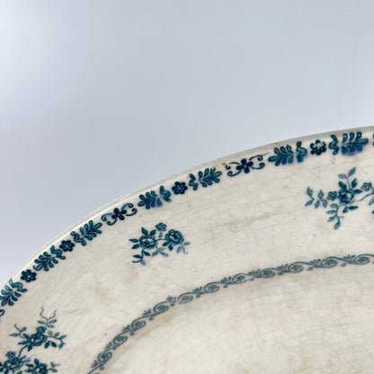 Oval patinated dish "Thermidor" Blue/green iron earth, late 19th century