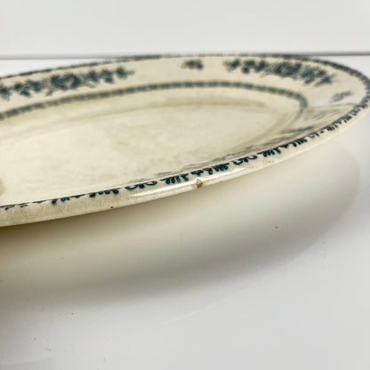 Oval patinated dish "Thermidor" Blue/green iron earth, late 19th century