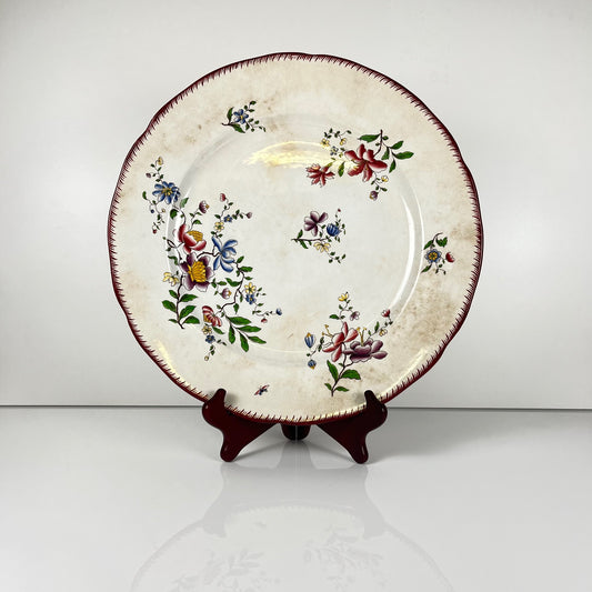 Grand plat rond patiné modèle Strasbourg, Sarreguemines, 1880-1918