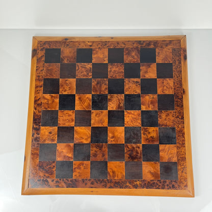 Grand Échiquier vintage artisanal en bois massif 46 cm