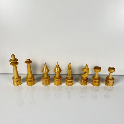 Grand Échiquier vintage artisanal en bois massif 46 cm