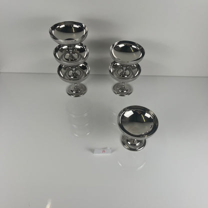 Set of 6 metal ice cream cups, 1970