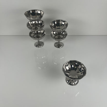 Set of 6 metal ice cream cups, 1970