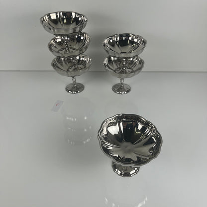 Set of 6 metal ice cream cups, 1970