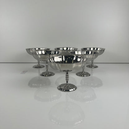 Set of 6 metal ice cream cups, 1970