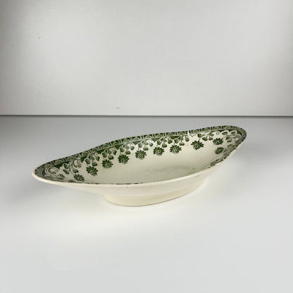 Ravier Badonviller "Trèfle" (Clover) pattern green, First half of the 20th century