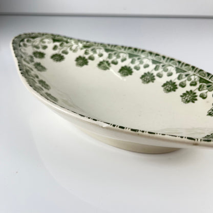 Ravier Badonviller "Trèfle" (Clover) pattern green, First half of the 20th century