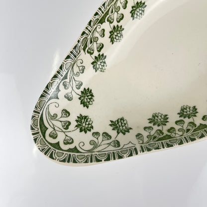 Ravier Badonviller "Trèfle" (Clover) pattern green, First half of the 20th century
