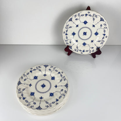 Set of 6 Myott Meakin dessert plates, England, blue
