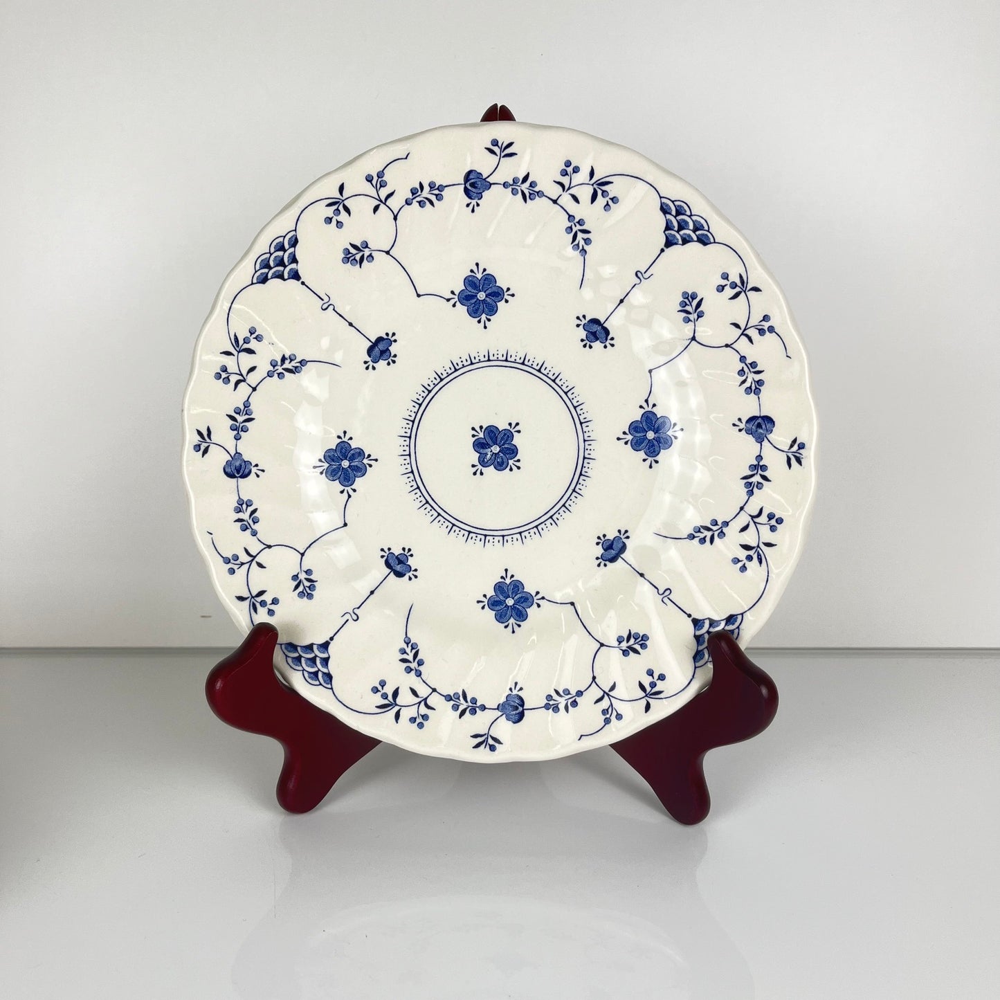 Set of 6 Myott Meakin dessert plates, England, blue