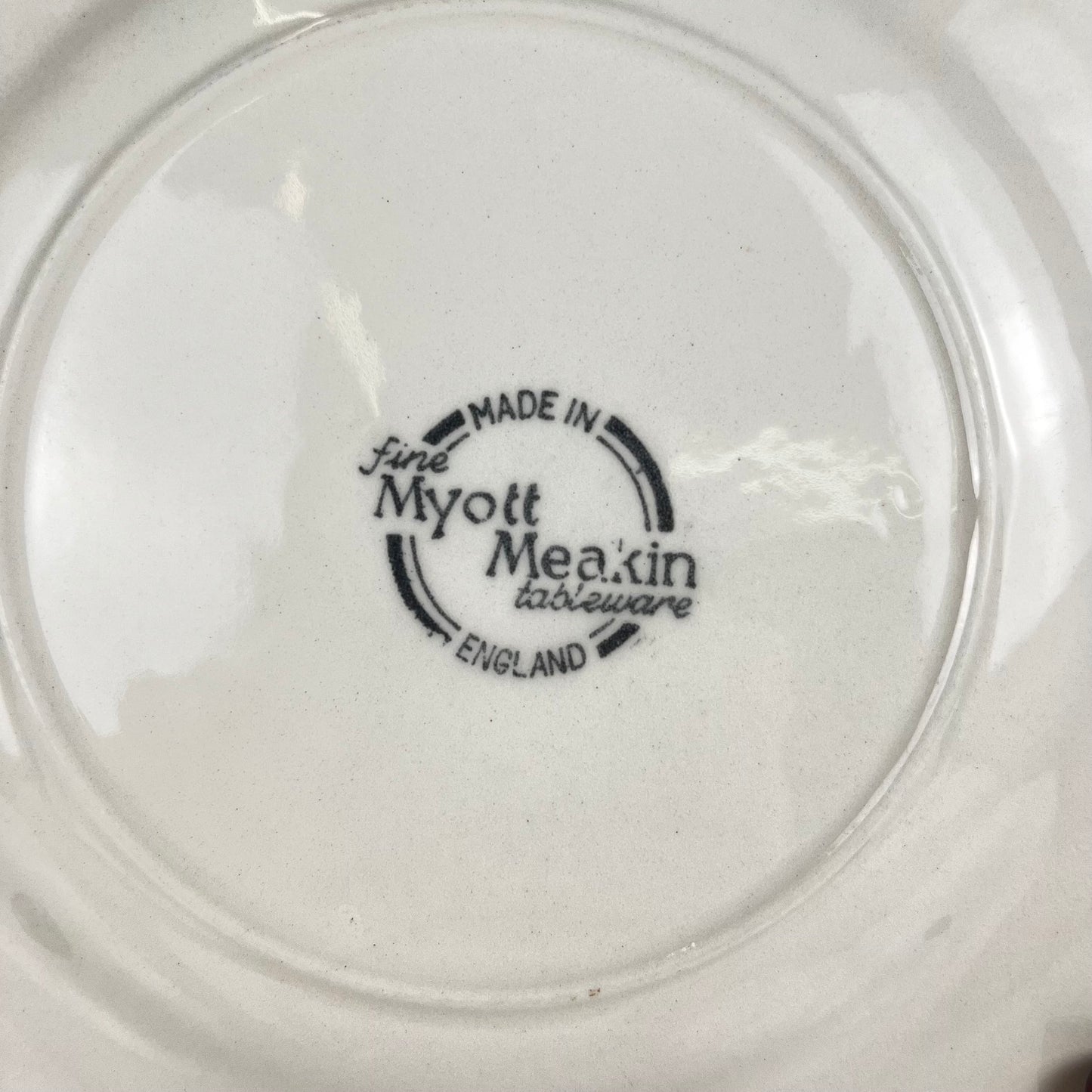 Set of 6 Myott Meakin dessert plates, England, blue
