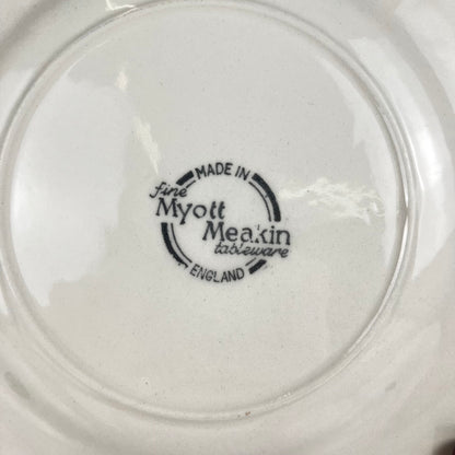 Set of 6 Myott Meakin dessert plates, England, blue