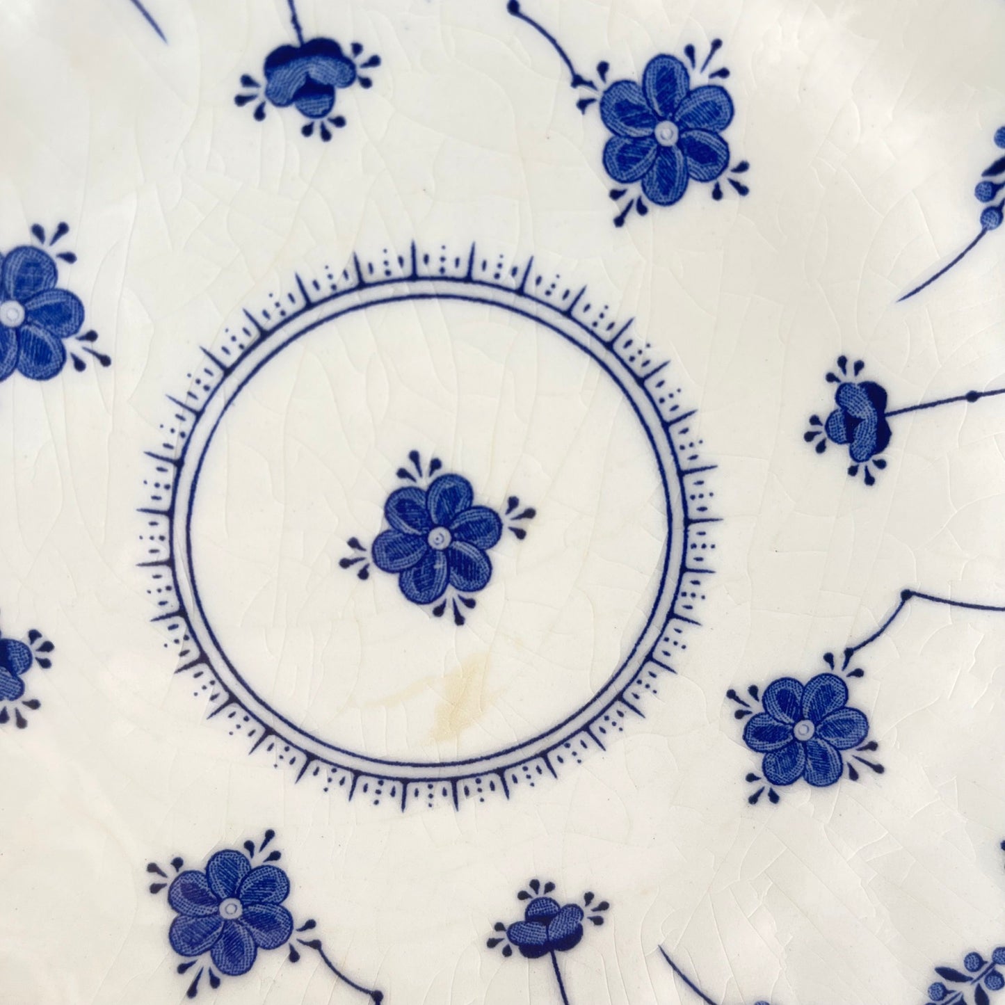 Set of 6 Myott Meakin dessert plates, England, blue