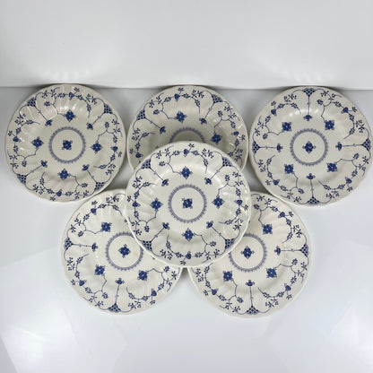 Set of 6 Myott Meakin dessert plates, England, blue