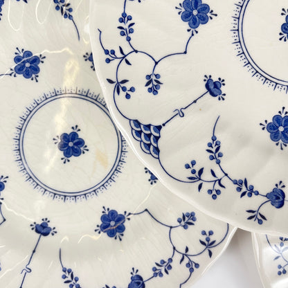 Set of 6 Myott Meakin dessert plates, England, blue